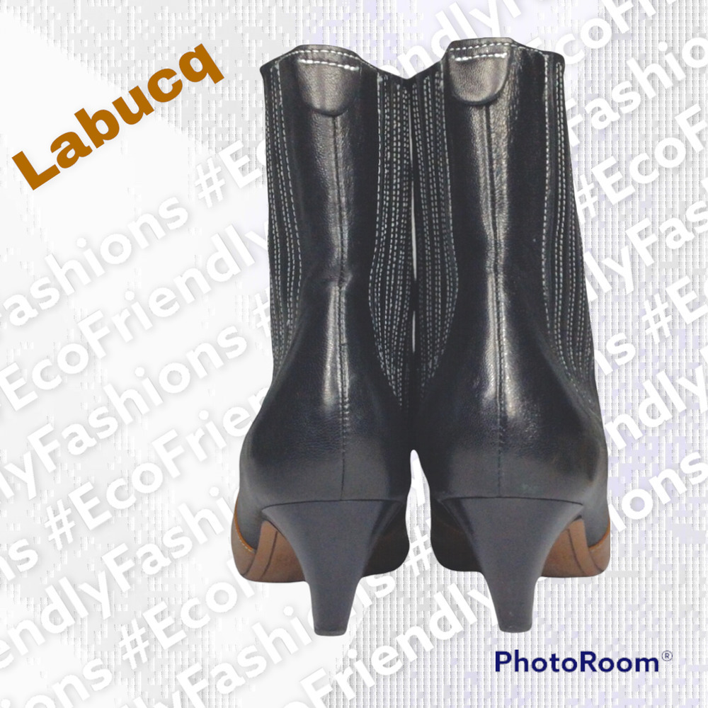 Labucq NU 17 Women's Black Brown Kati Two Tone Bootie Size 40 - Picture 9 of 9